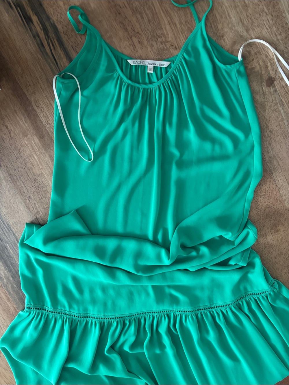 RACHEL Rachel Roy Teal-Green Spaghetti Strap Mini Dress